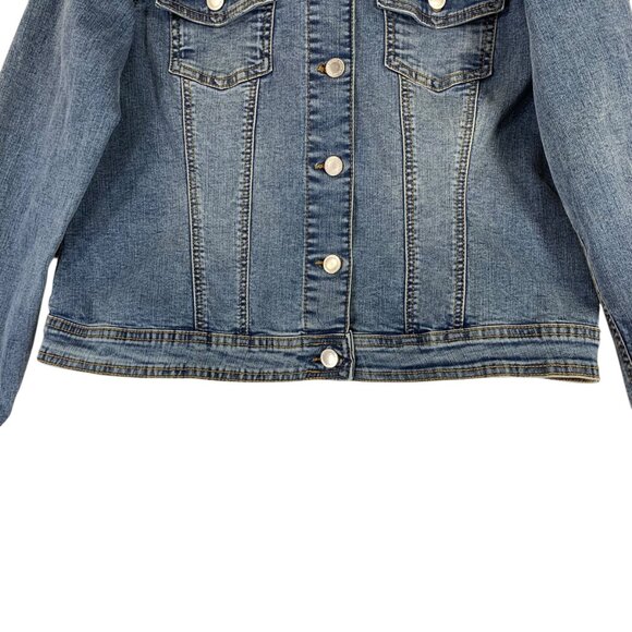 Suko Jeans Women's Stretch Denim jean Trucker Jacket size large - Picture 5 of 11